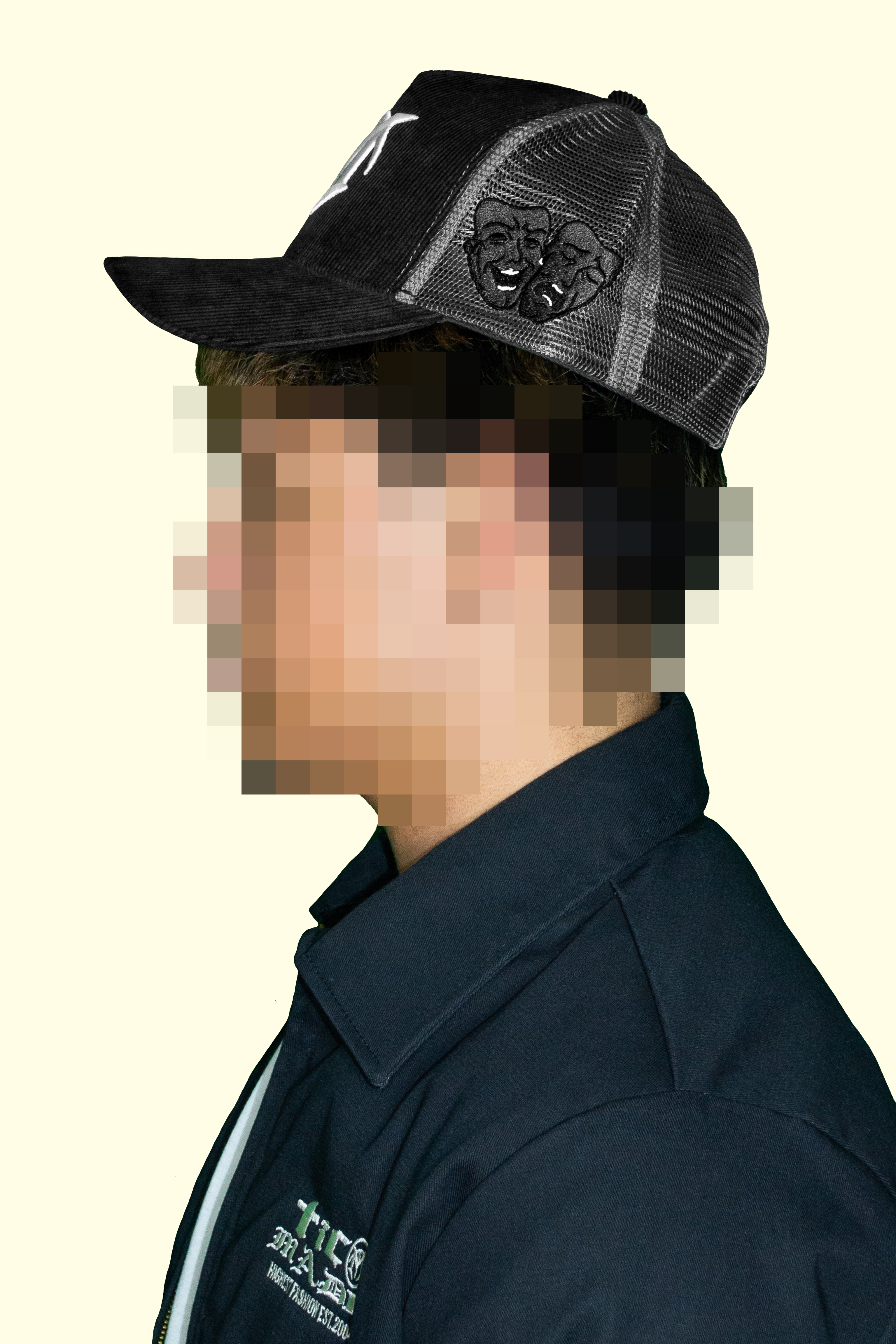 Black "Cry Later" Corduroy Trucker Hat